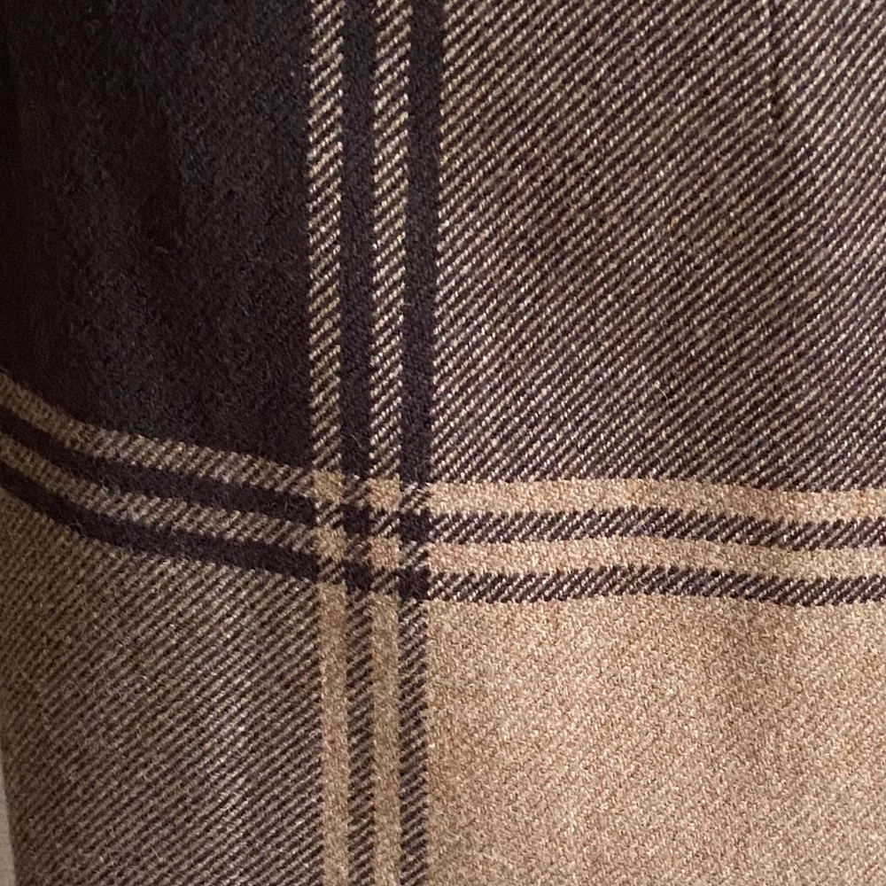Worth 8/10 Wool Plaid Blanket “Wrap” Skirt Brown - Picture 6 of 8